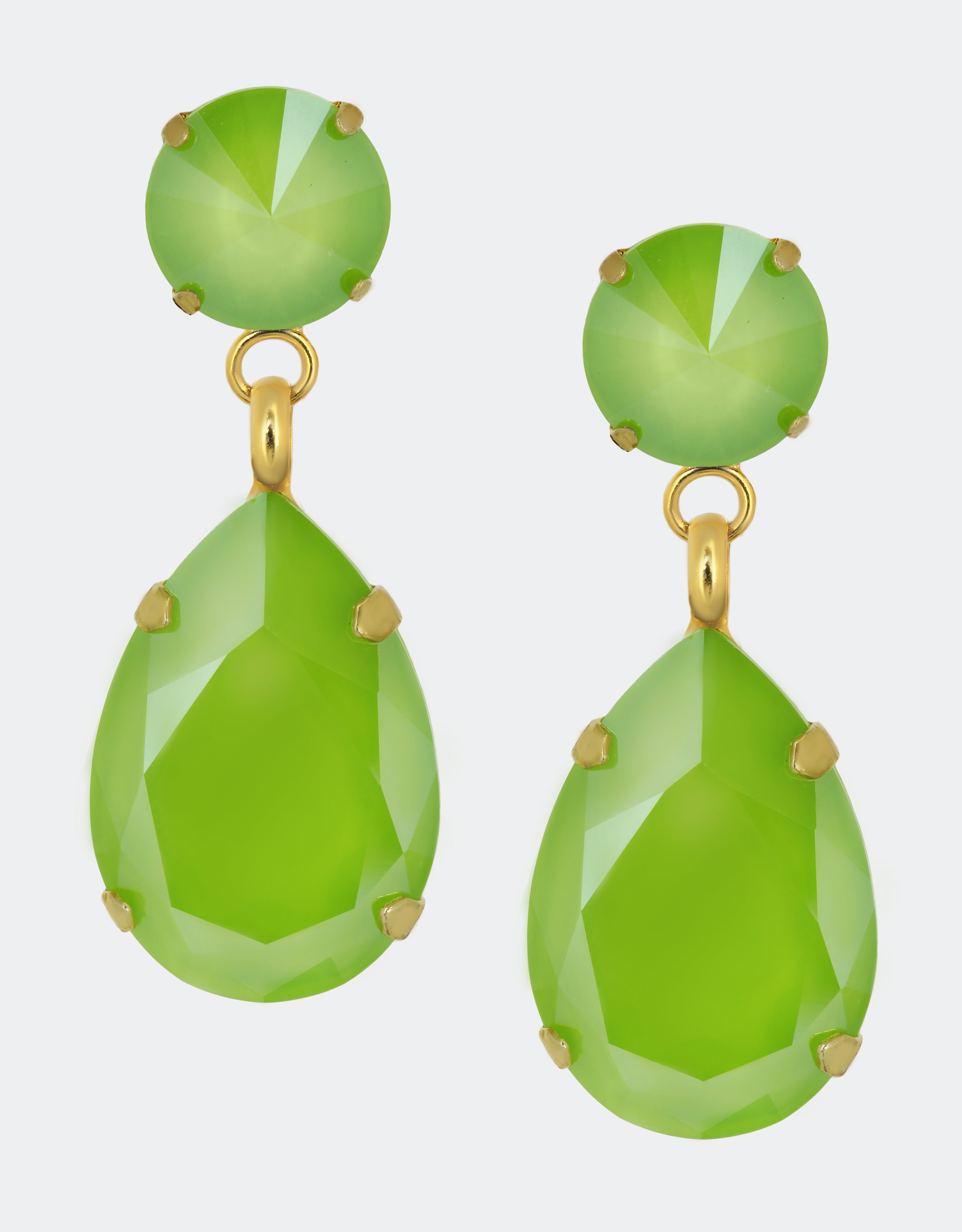 green crystal earrings a jewellery statement for summer weddings