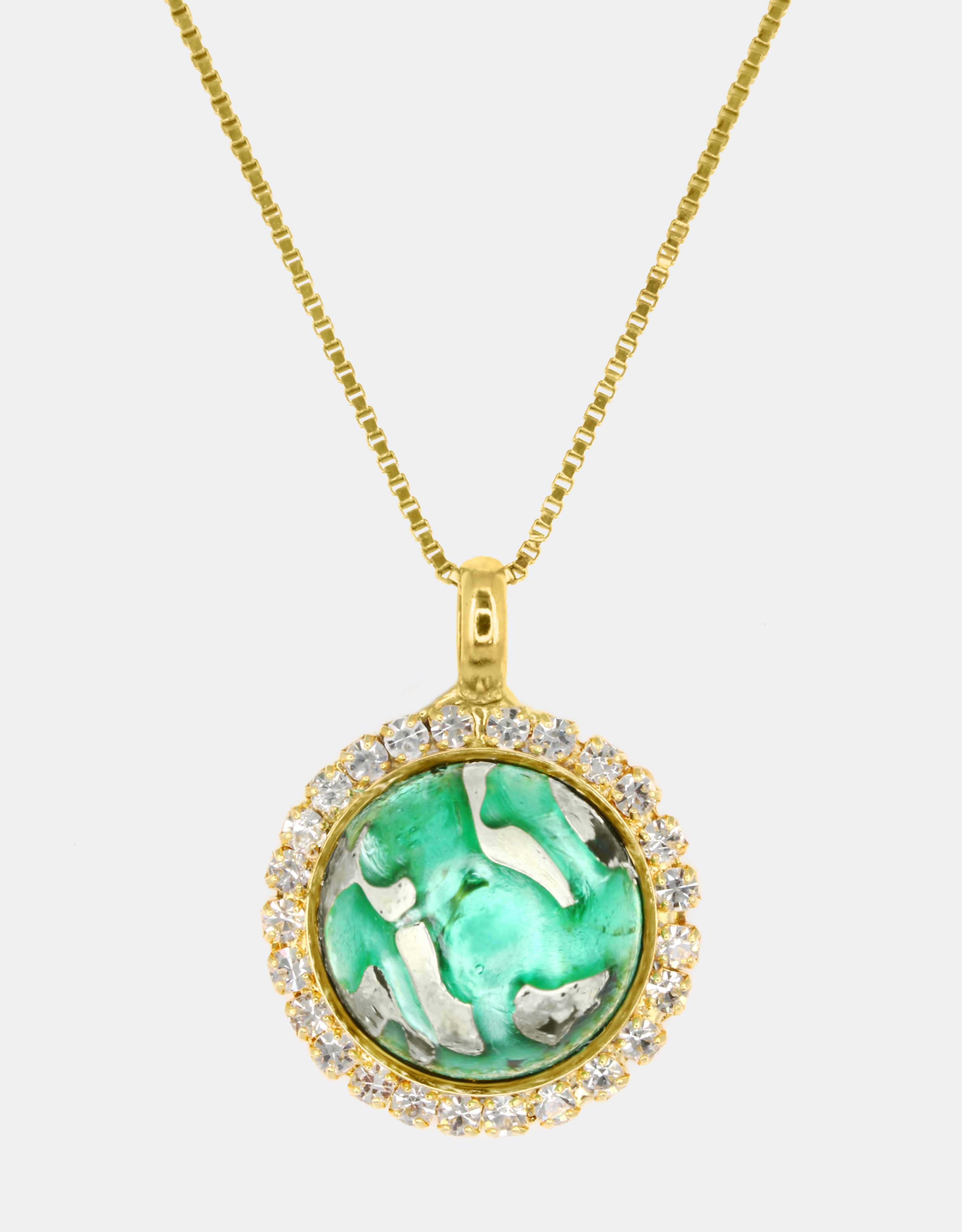 selene crystal contempory design vintage stone necklace