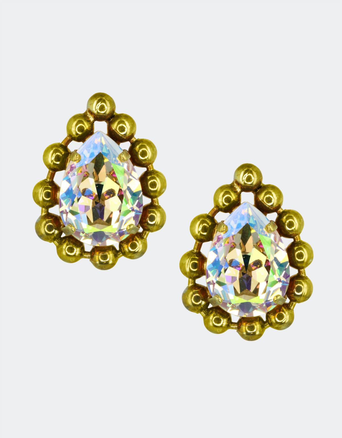 selene crystal has a unique handmade vintage earrings with pear shapes crystals 