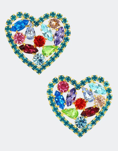 selene crystal heart shape earrings for women
