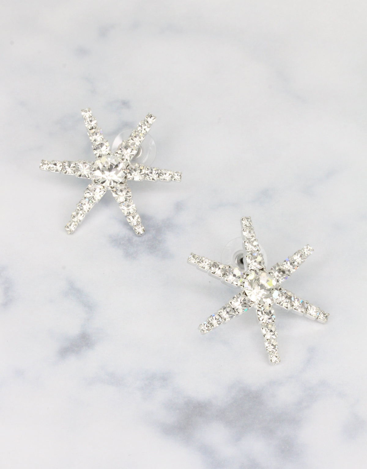 ibiza style silver crystal earrings