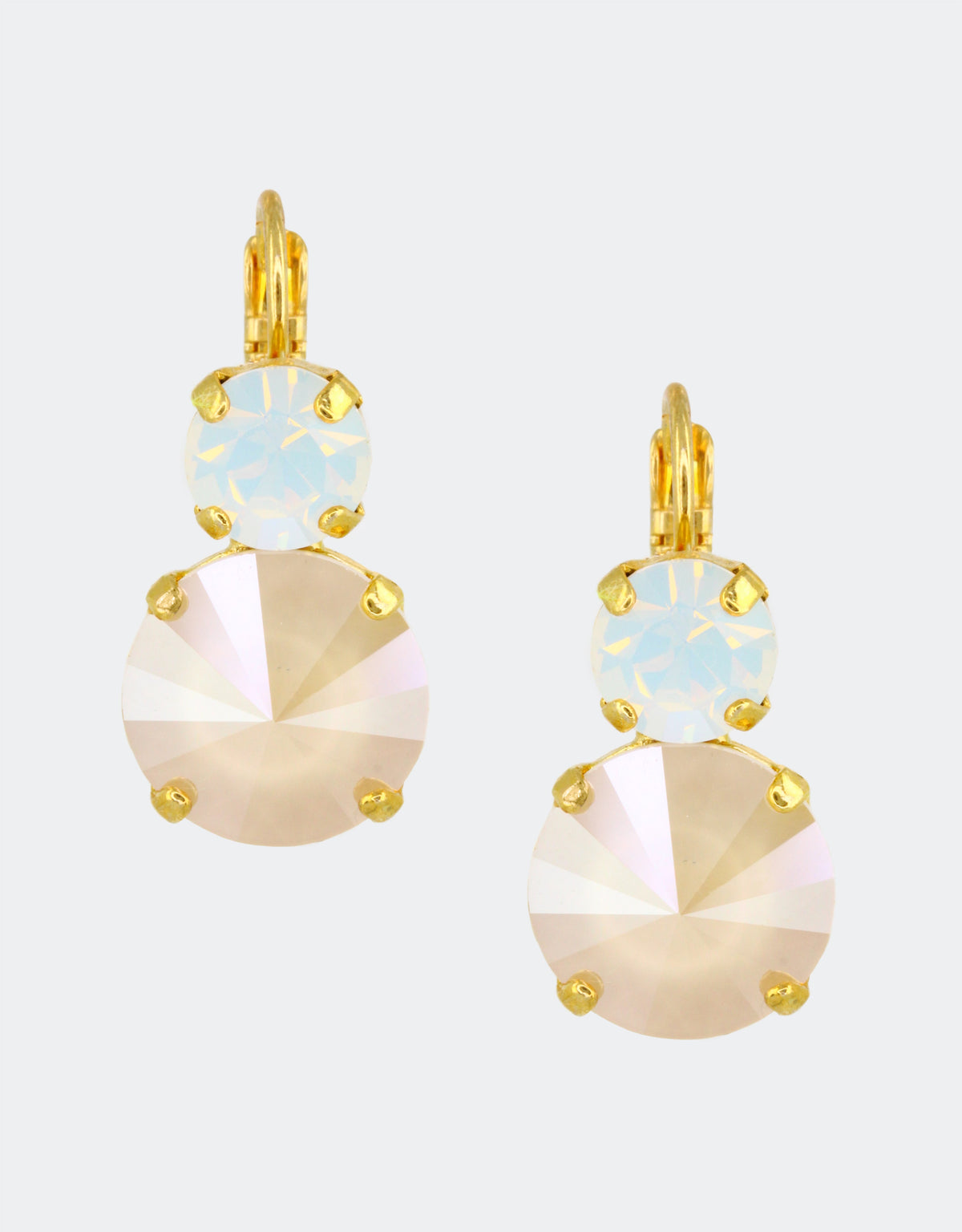 ivory crystal earrings for evening festivities