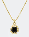 selene crystal statement crystal necklace with black halo at the center for everyday styling