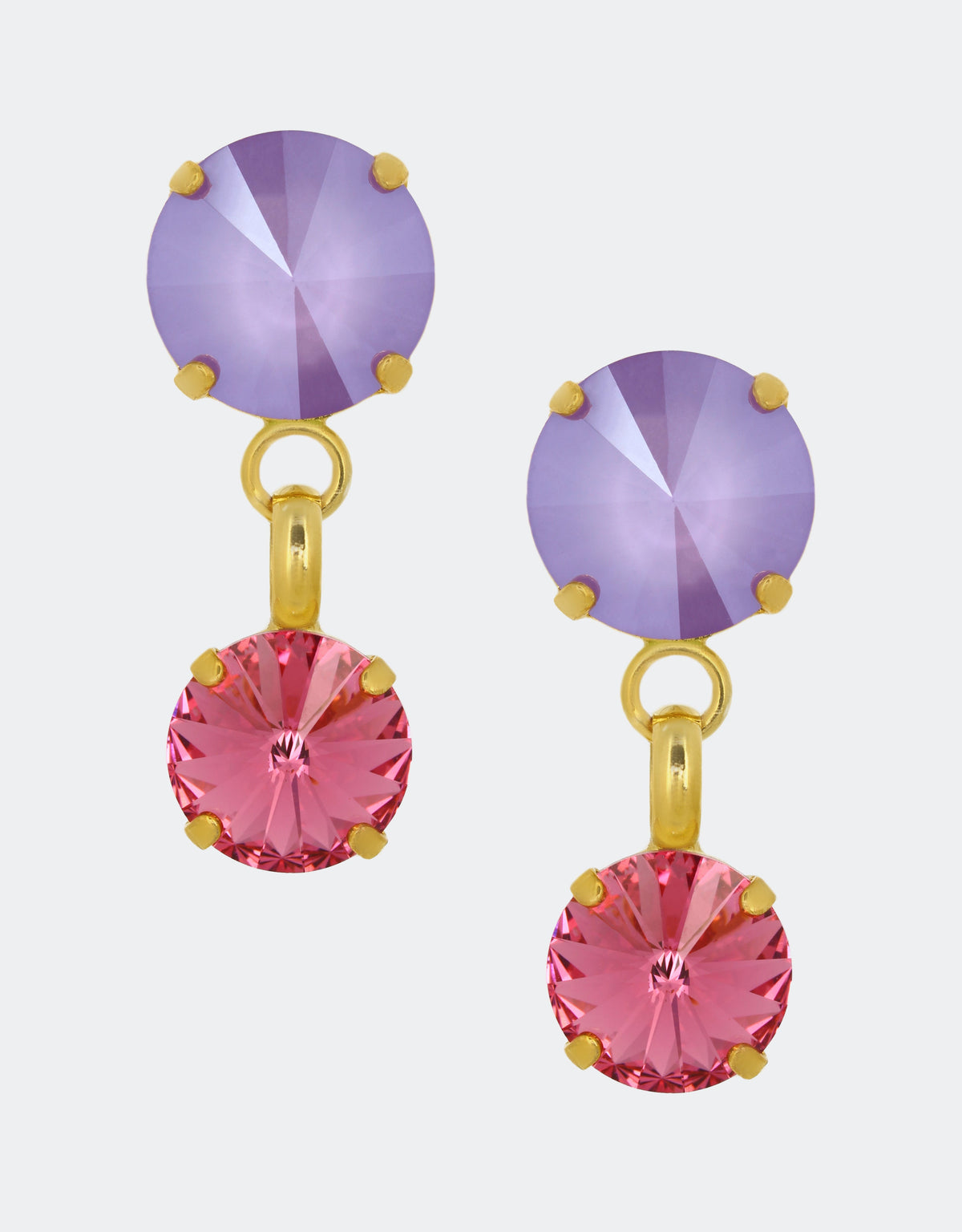 lilac rose earrings for women by selene crystal