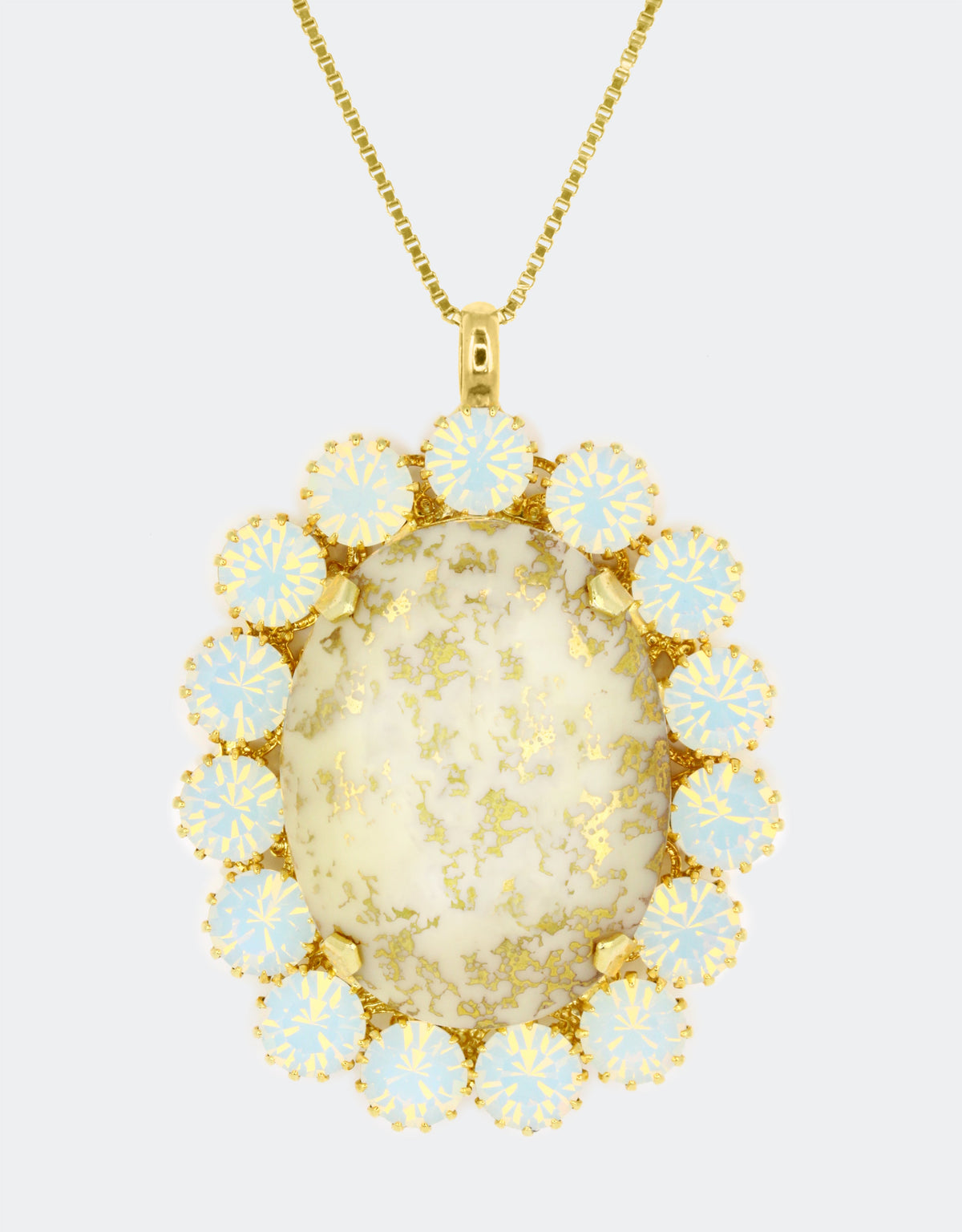 selene crystal ivory crystal necklace pendant in vintage style