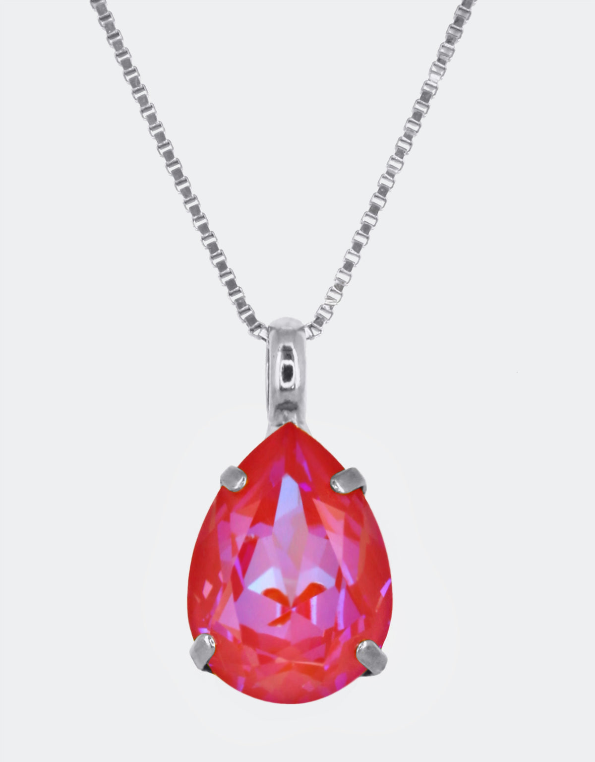 lotus pink pendant with adjustable silver chain