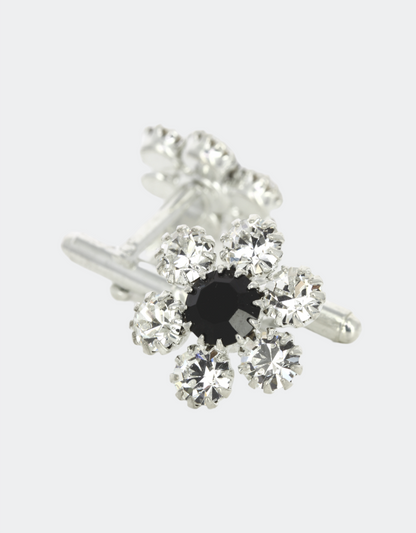 crystal cufflinks for men with silver plating 