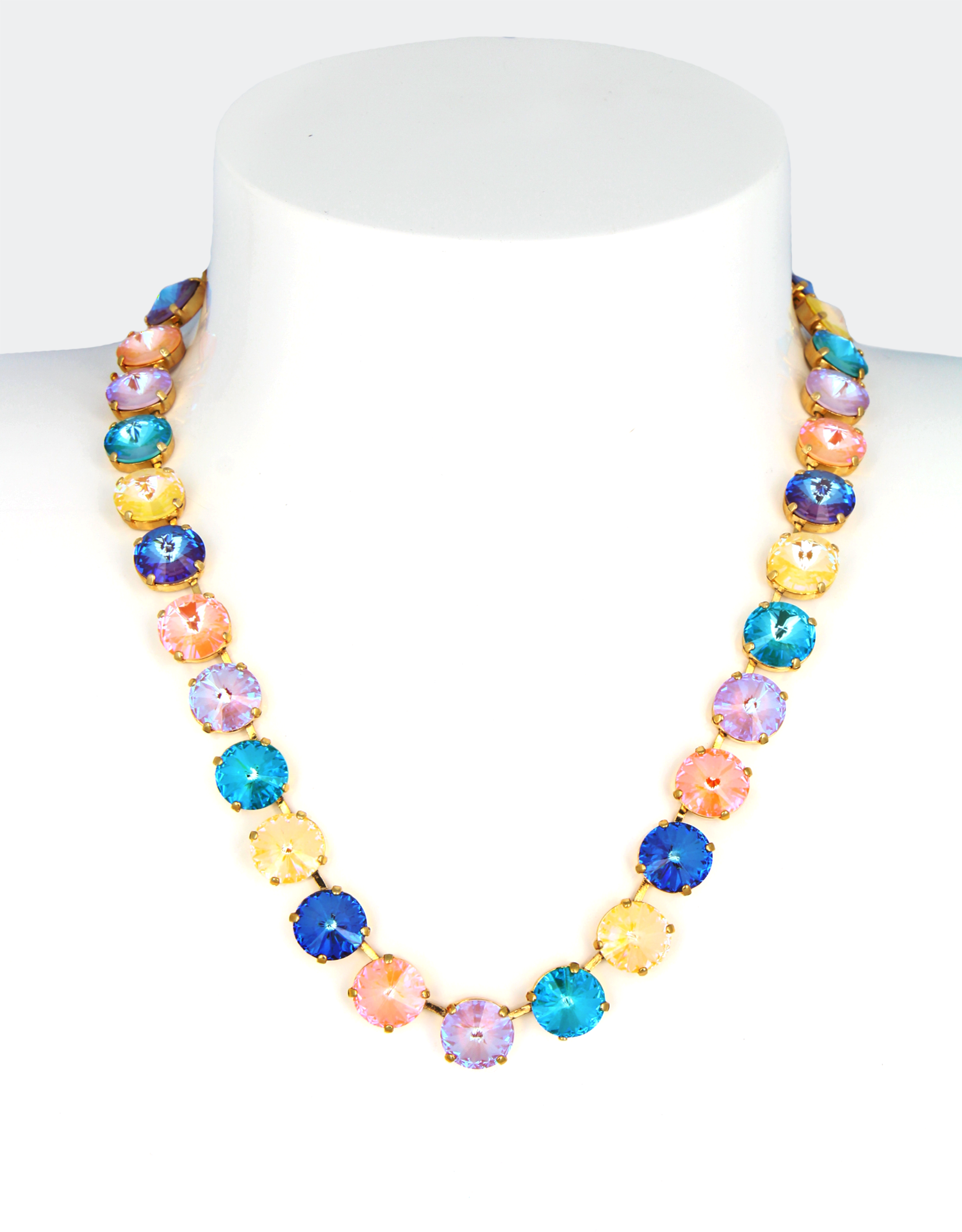 multicolour rivoli statement necklace for occasion styling