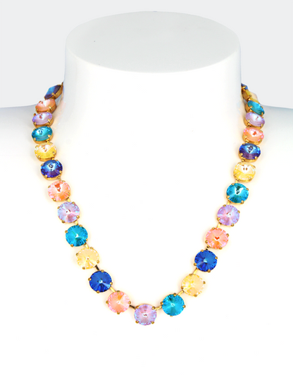 multicolour rivoli statement necklace for occasion styling