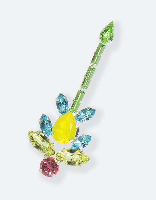 multicolour crystal lapel pin for versatile styling