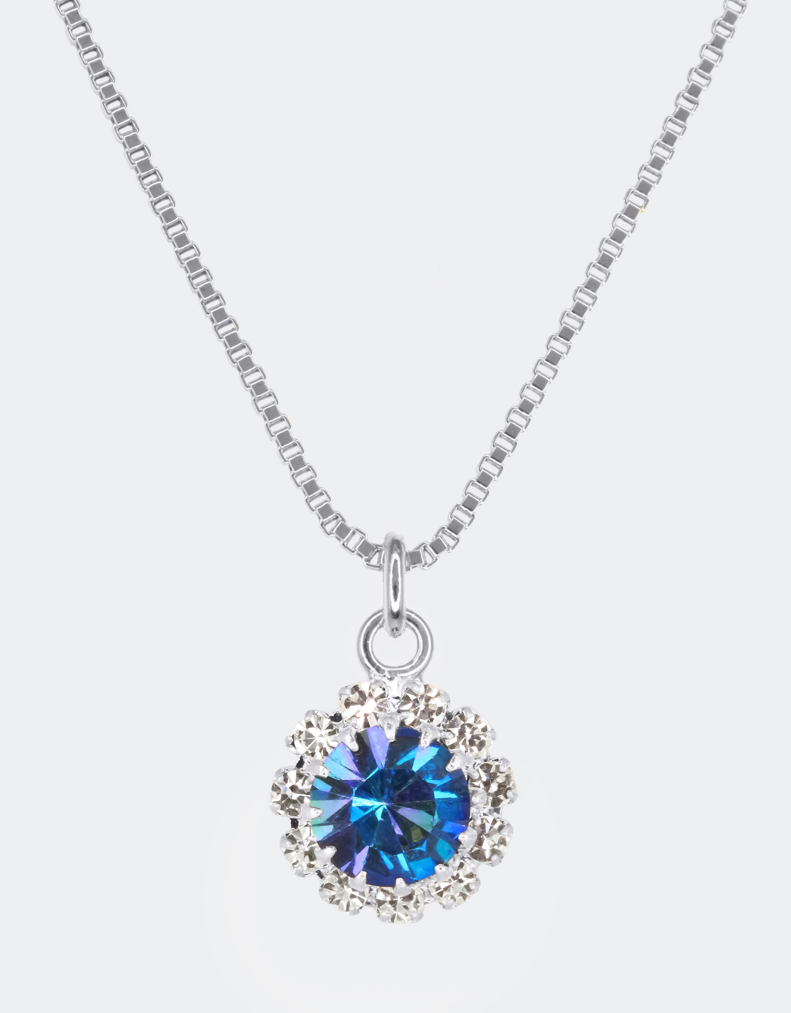 navy blue pendant a fine crystal jewellery