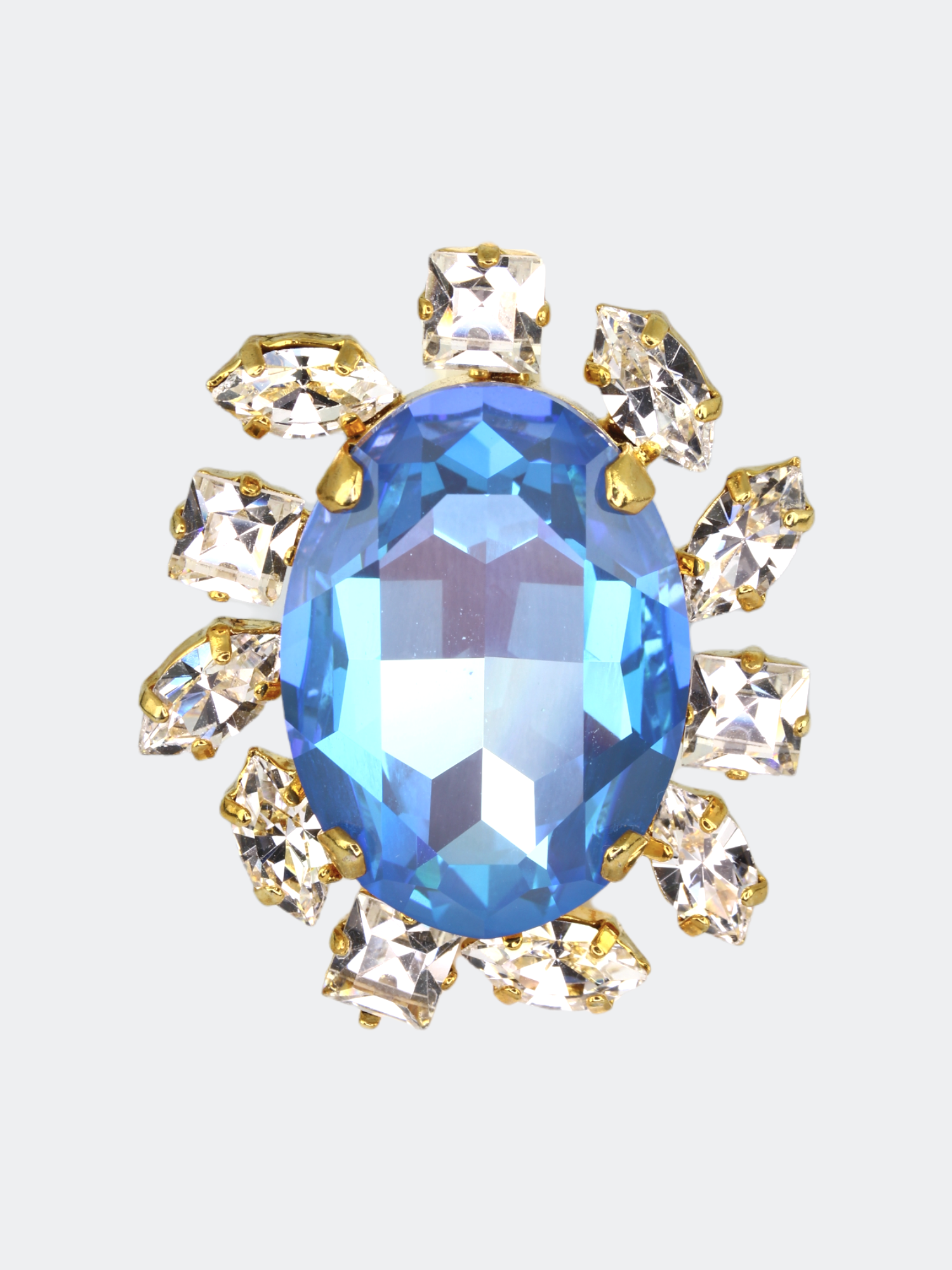 ocean blue crystal ring for evening soiree
