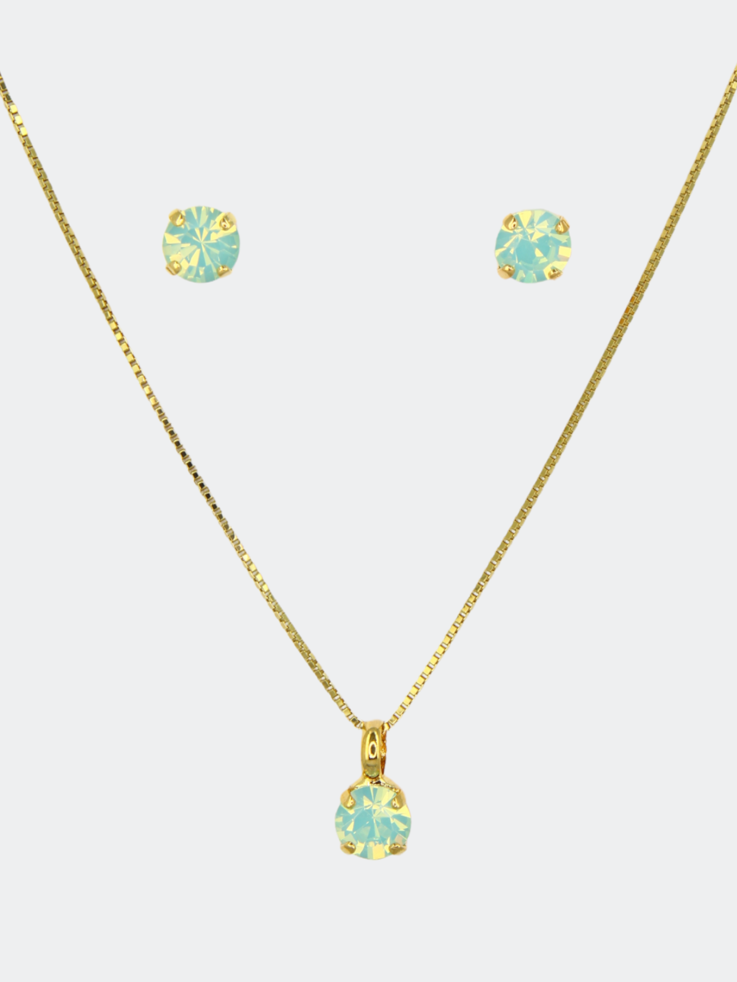 opal necklace and stud earrings for champagne or nude dress