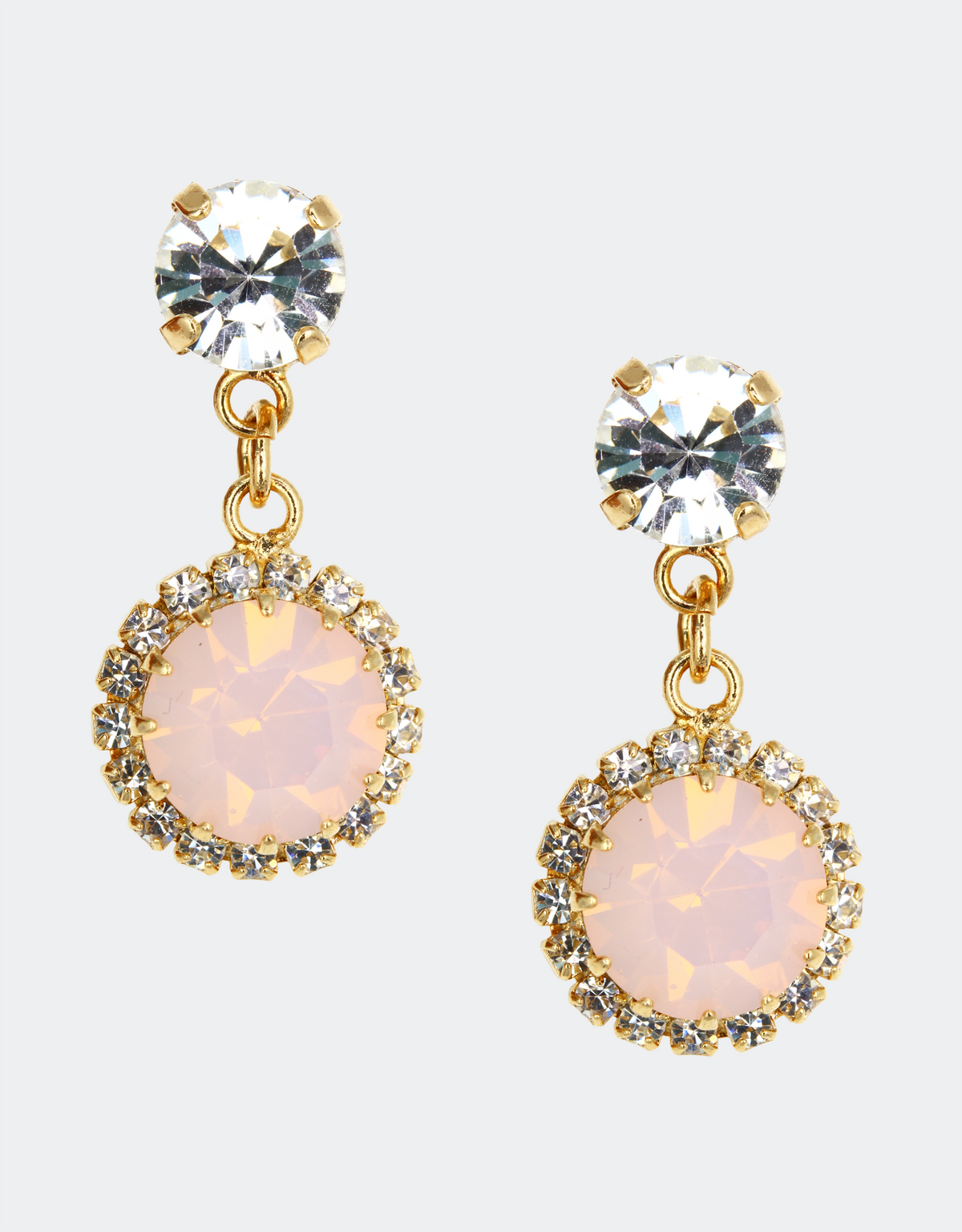 pink crystal jewellery for ivory dresses