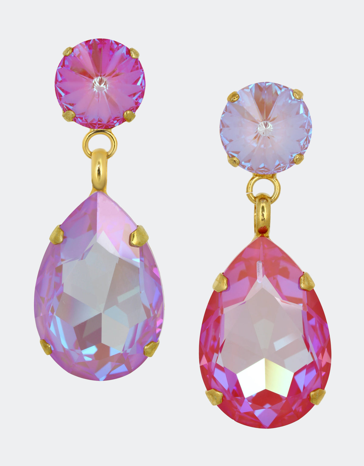 pink dangle earrings for evening soiree