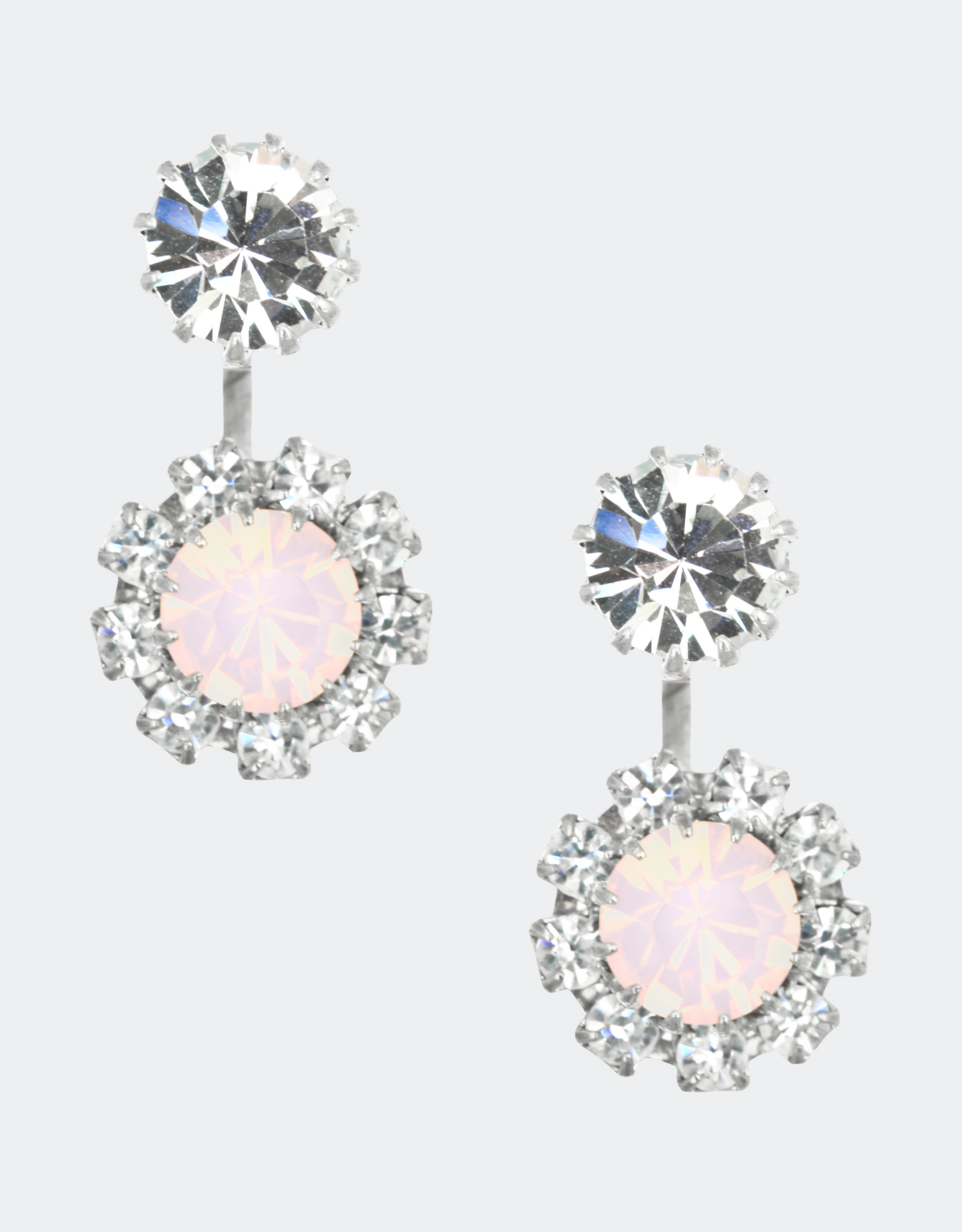 pink rosetta bridal earrings bespoke luxury