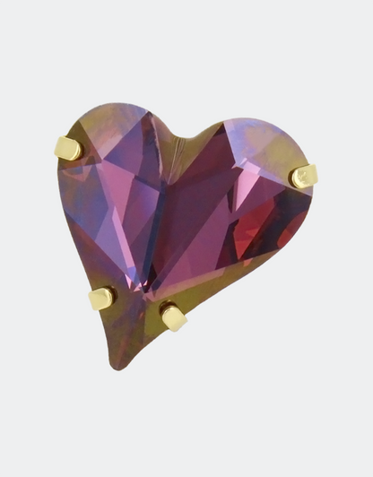 a classy valentines gift for your boyfriend purple crystal lapel pin in heart shape