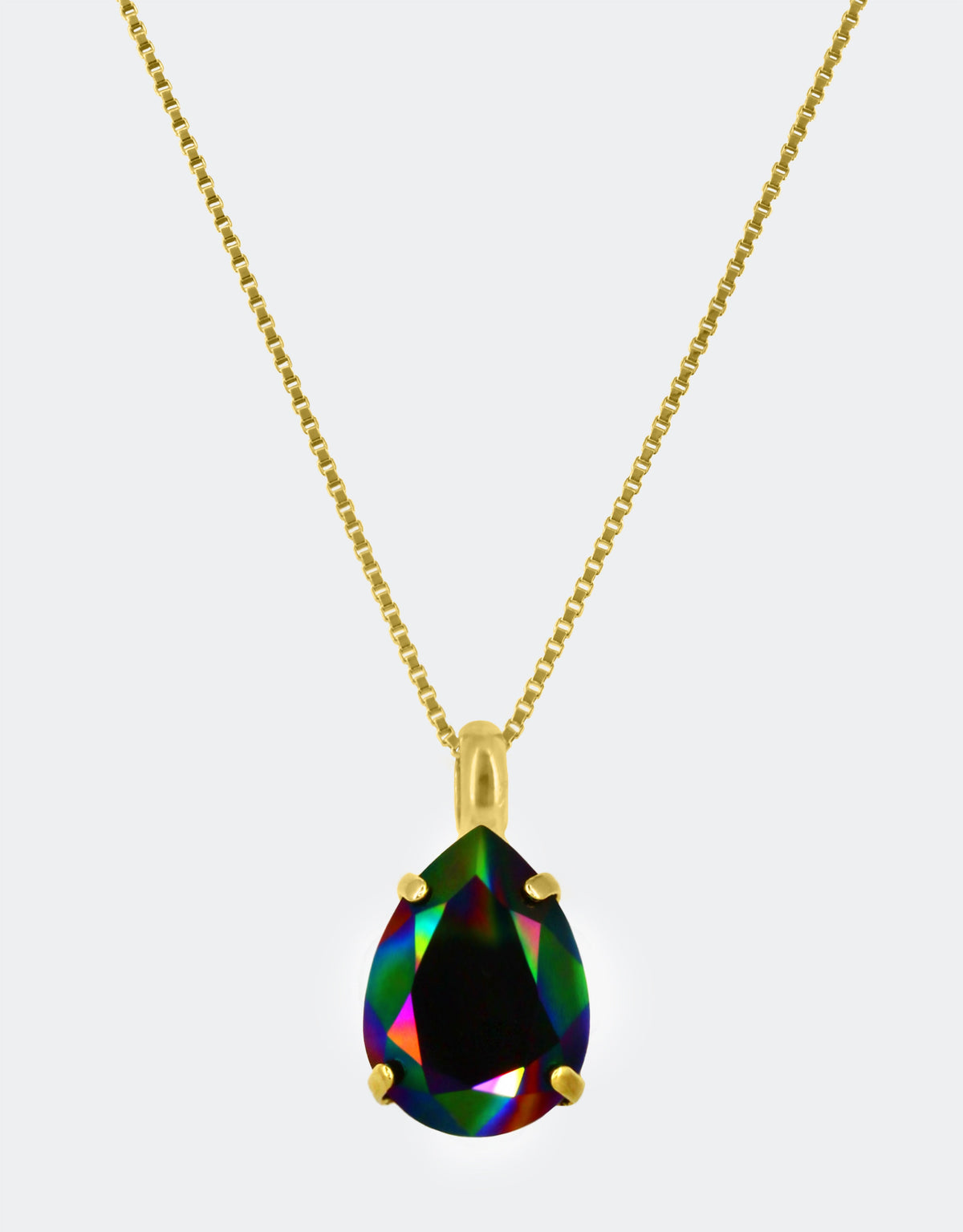 rainbow crystal pendant necklace handcrafted in london