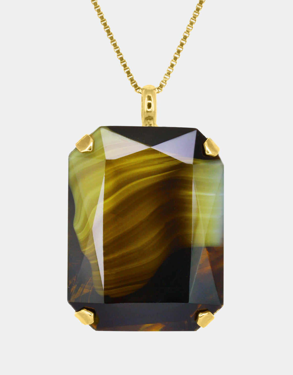 rectangular crystal pendant 
