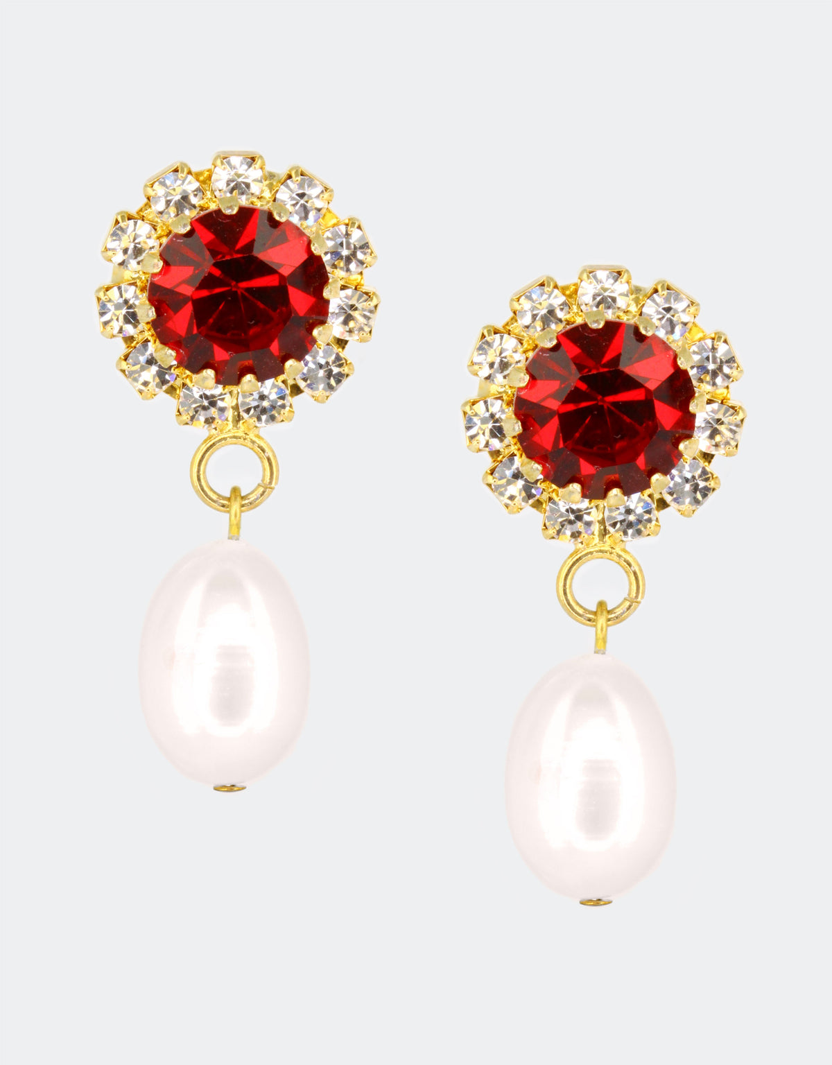 red crystal earrings a fine jewellery for christmas gifting
