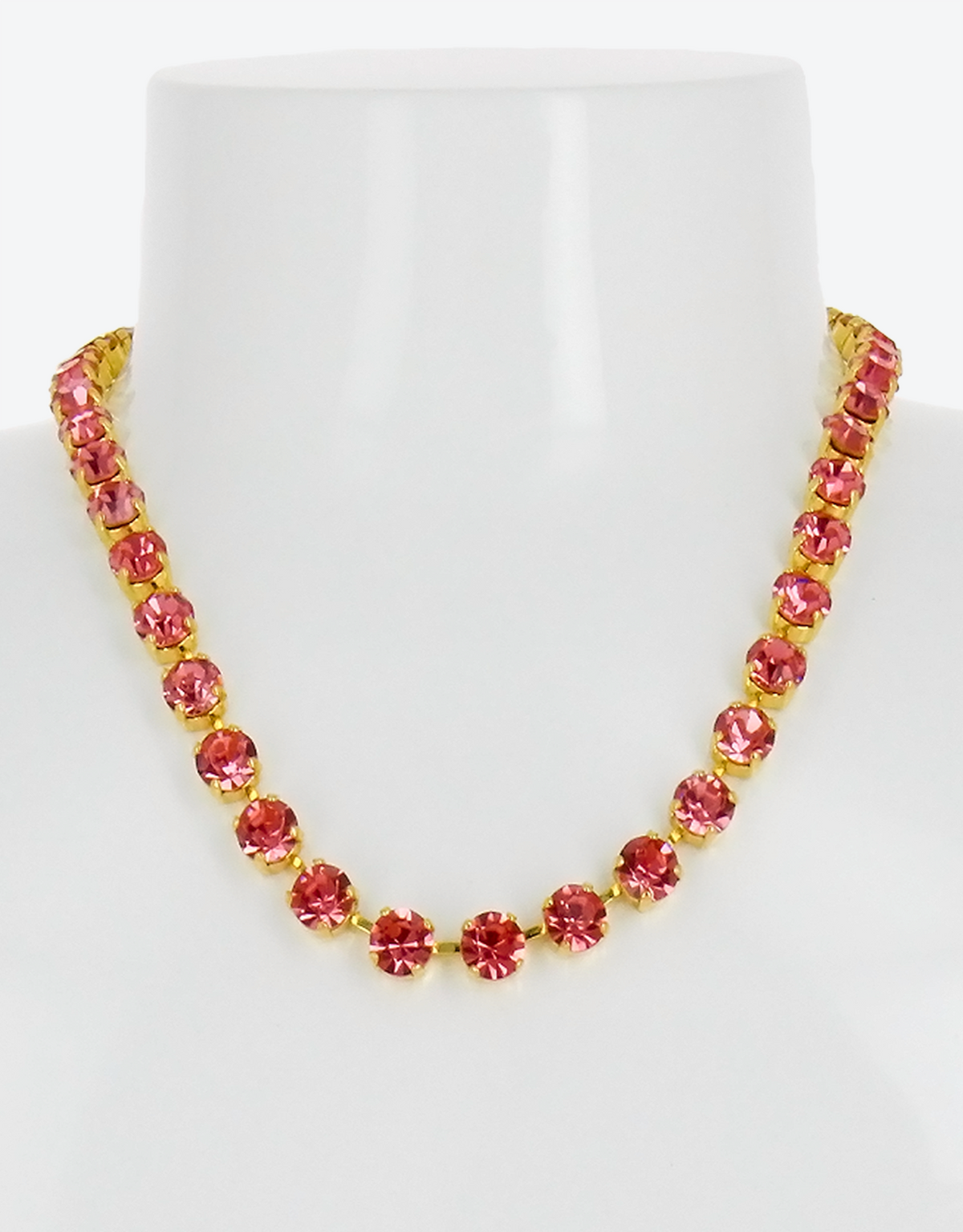 red crystal strand necklace