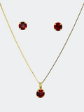red earrings set for evening dinner 