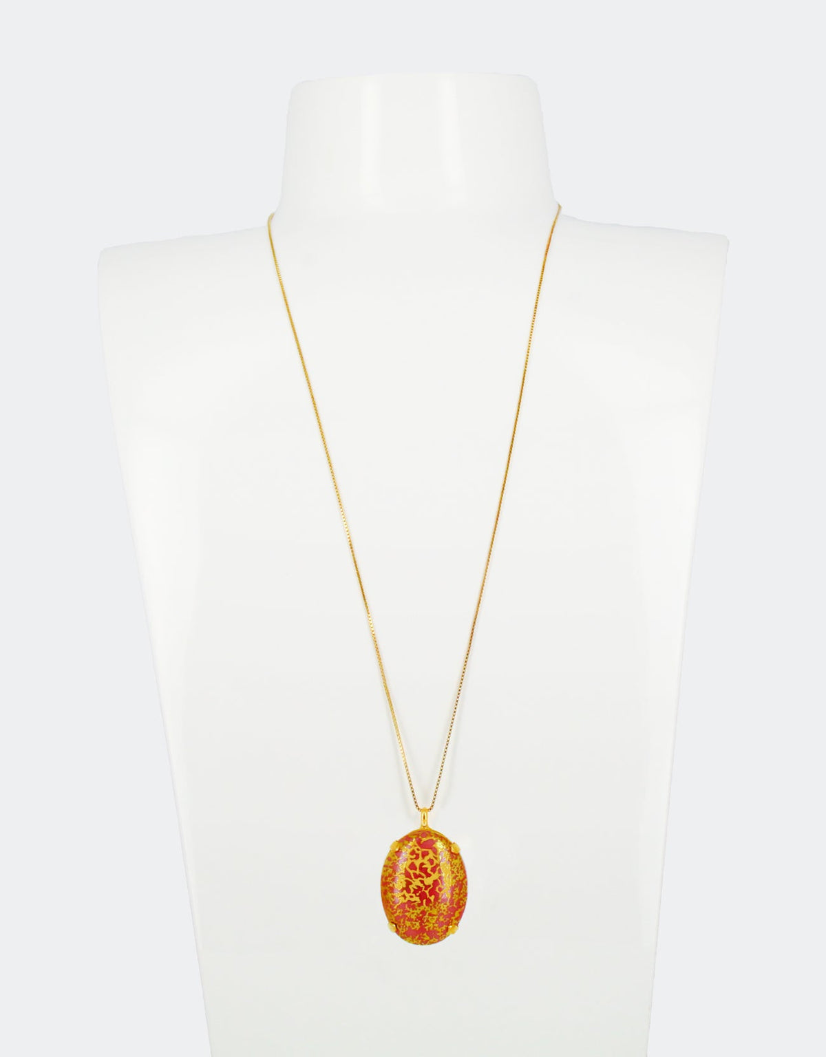 red luxury long chain necklace