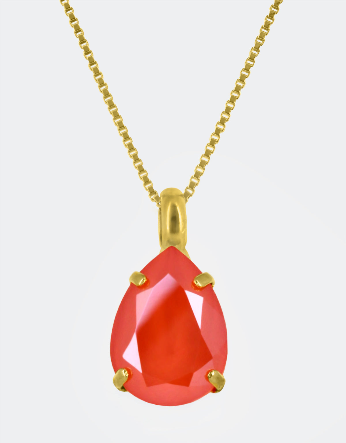 red crystal pendant a london handcrafted jewellery