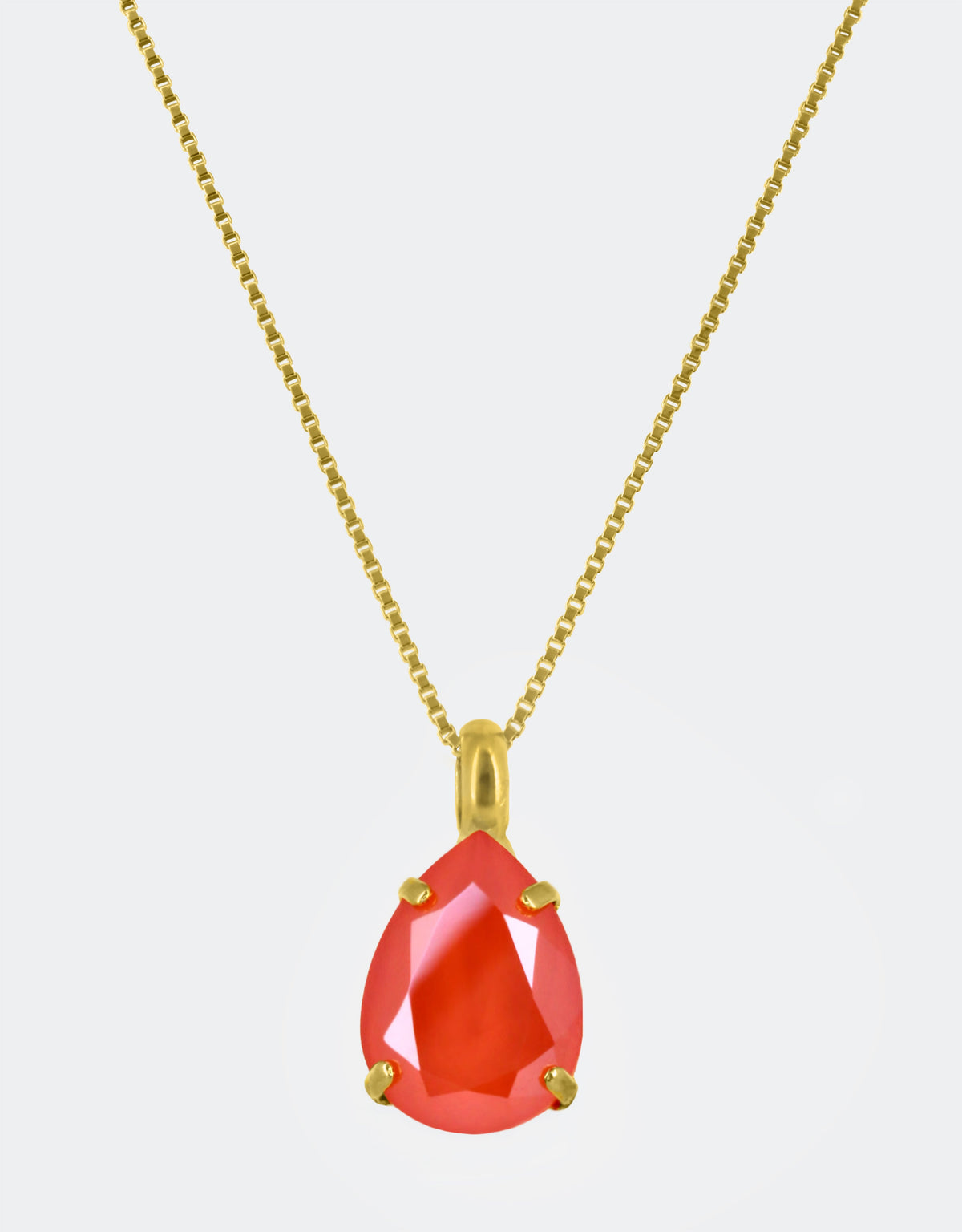 selene crytsal red pendant necklace, a crown inspired jewellery
