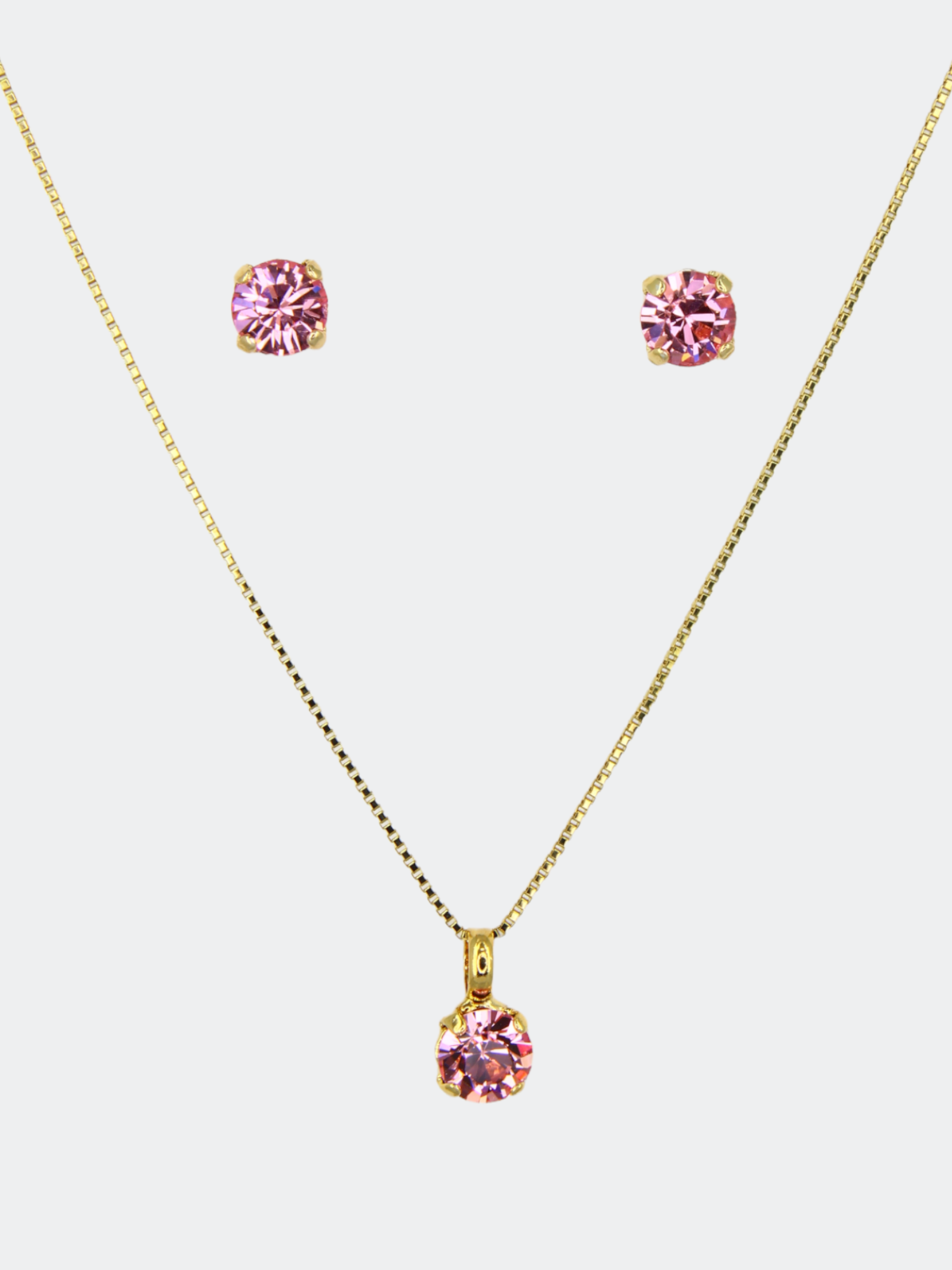 rose gold crystal necklace set for evening party dinner