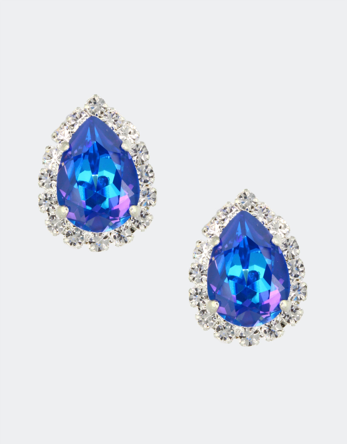 royal blue earrings with silver plating