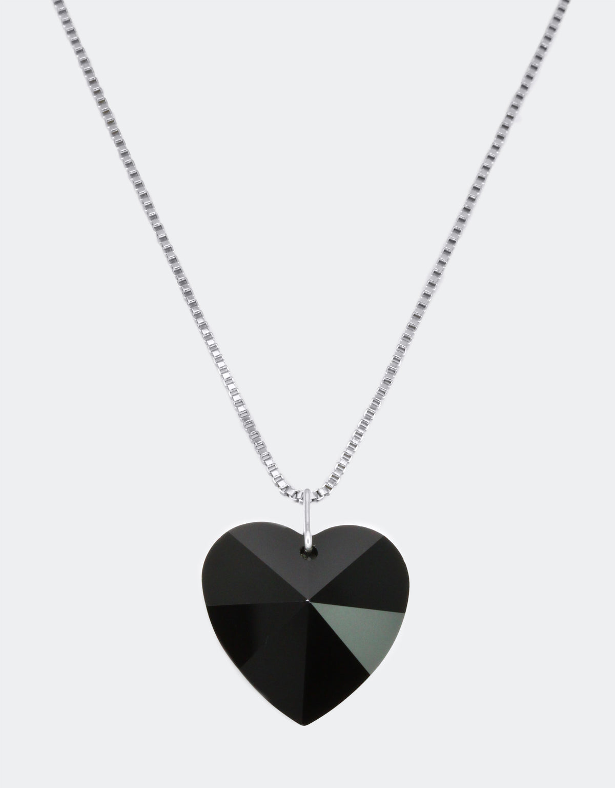 selene crystal black crystal heart pendant