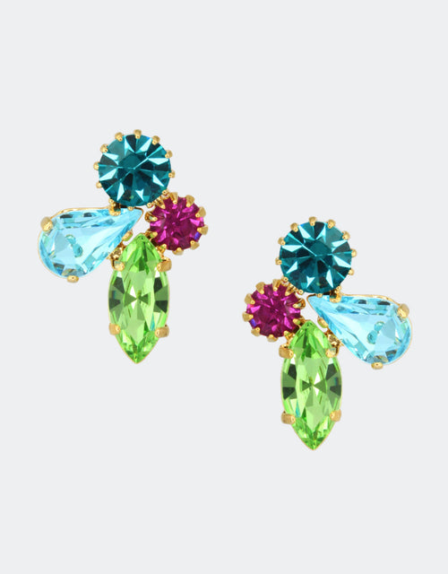 selene crystal colourful statement earrings a chic party jewellery