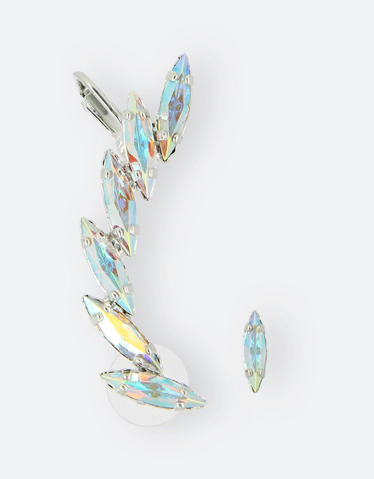 european jewellery design white crystal ear cuff 