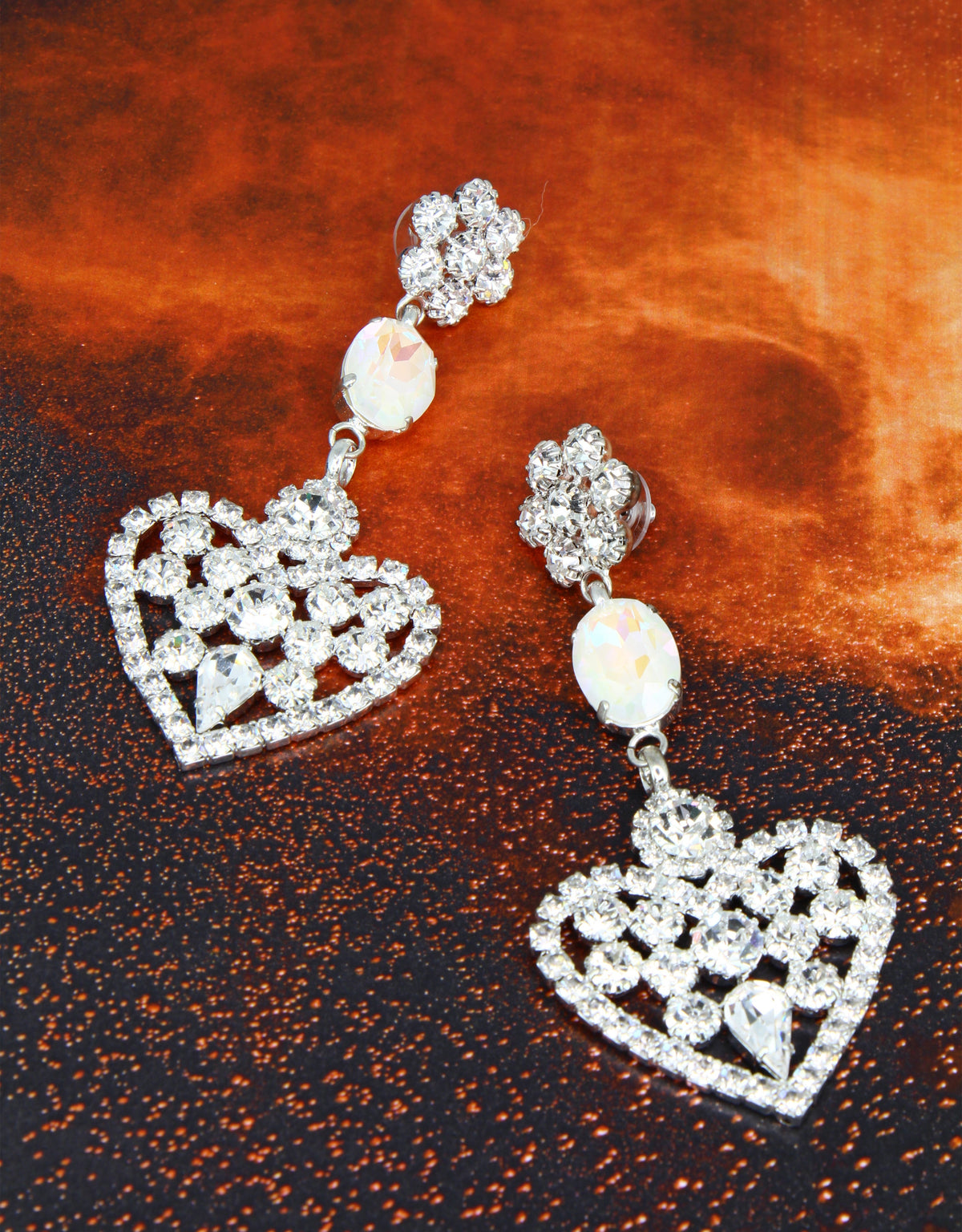 selene crystal gifting jewellery, chic silver earrings
