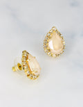 ivory rosetta crystal earrings 