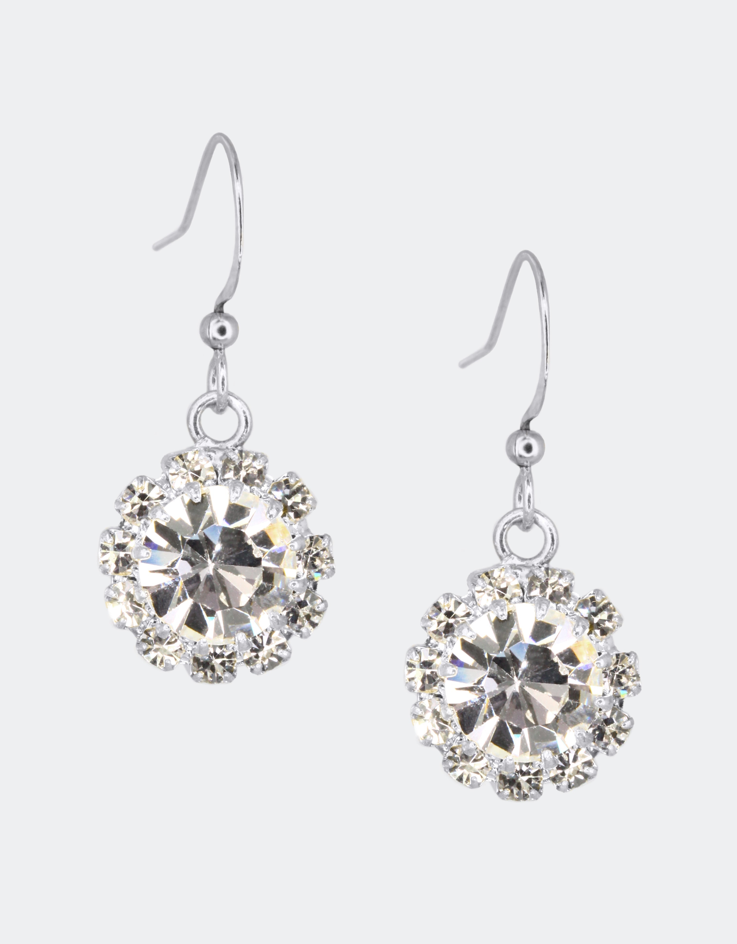 Selene Crystal June Hanging Rosetta earrings in garnet crystal with gold hook – deep jewel-toned handcrafted drop earrings with timeless colour and unmatched sparkle. Free worldwide shipping on orders over £199.