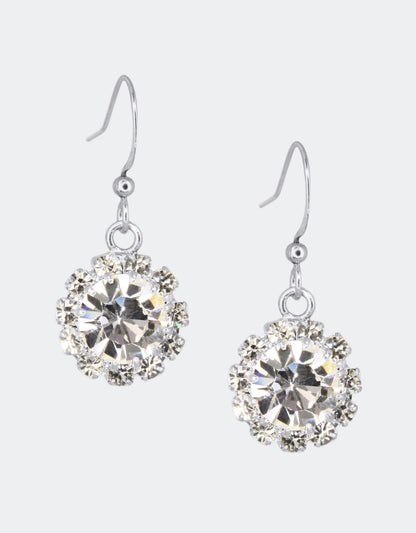 Selene Crystal June Hanging Rosetta earrings in garnet crystal with gold hook – deep jewel-toned handcrafted drop earrings with timeless colour and unmatched sparkle. Free worldwide shipping on orders over £199.