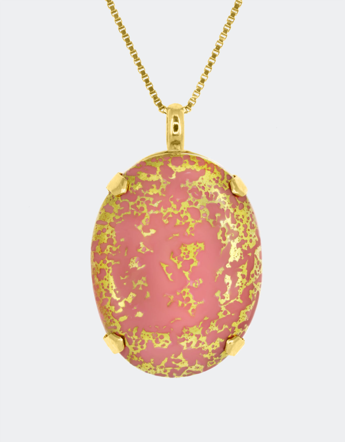 selene crystal long chain cabochon pendant a unique london artisan necklace jewellery