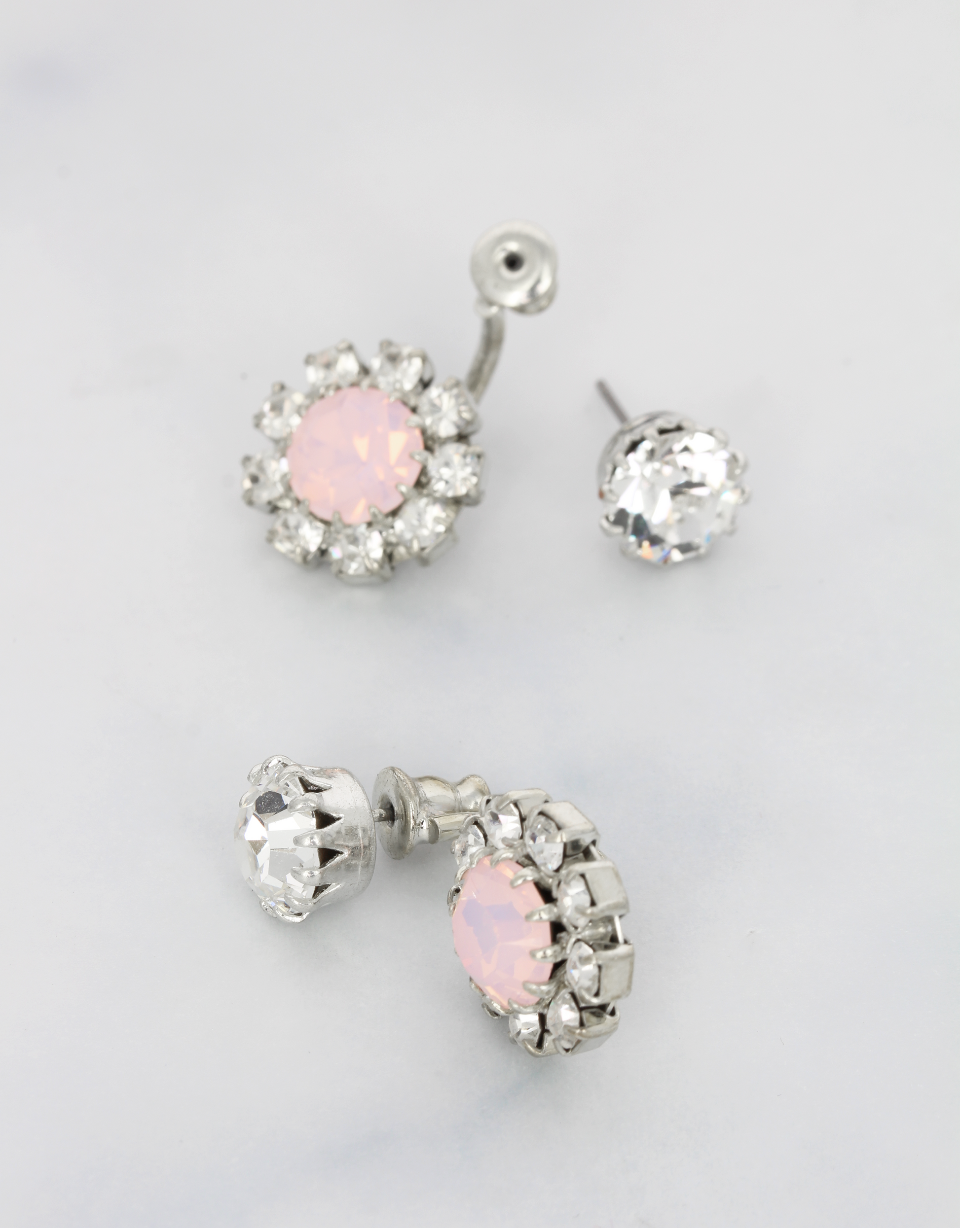 selene crystal pink pearl jacket earrings perfect for luxury wedding jewellery