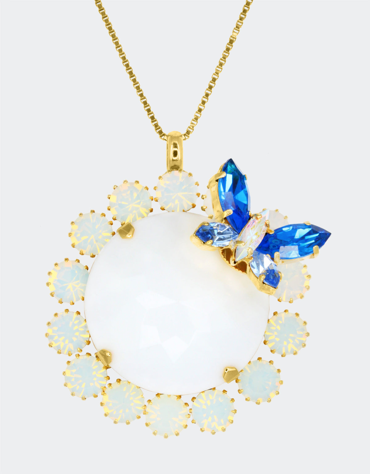 selene crystal blue crystal pendant necklace for women, everyday jewellery