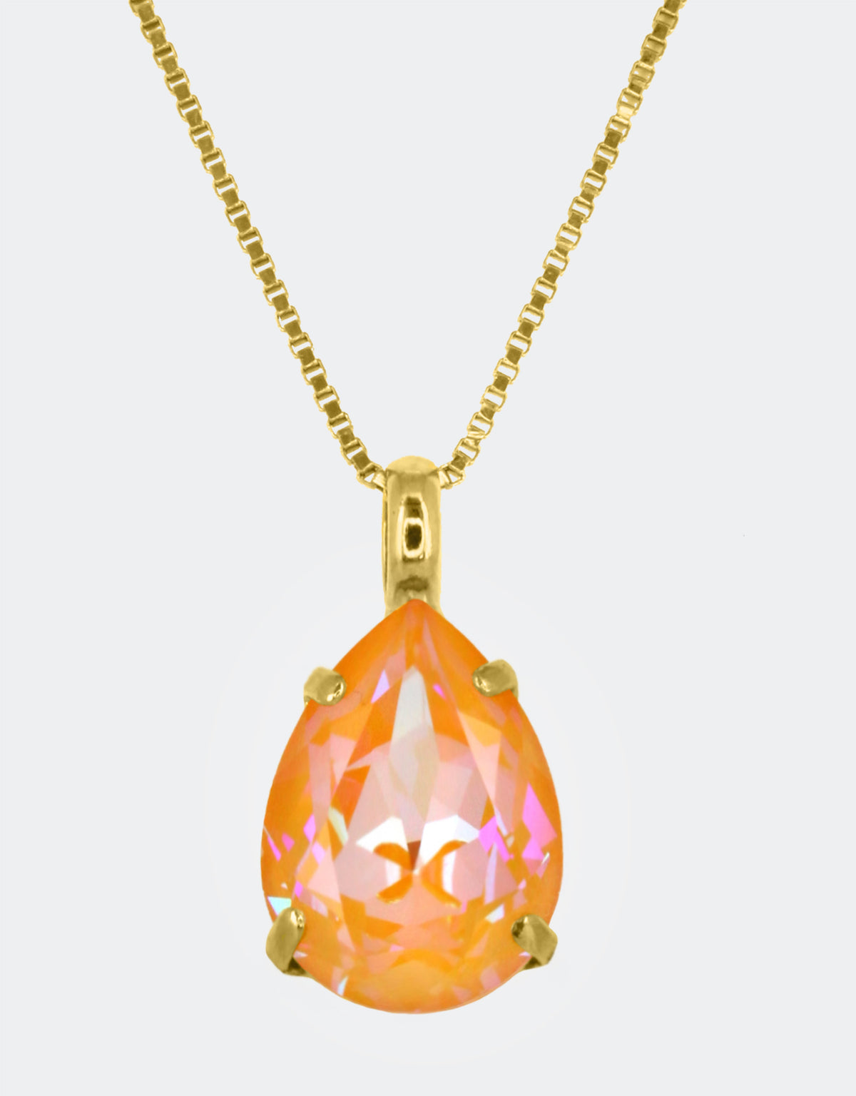 shimmering peach pendant a london designer jewellery by selene crystal