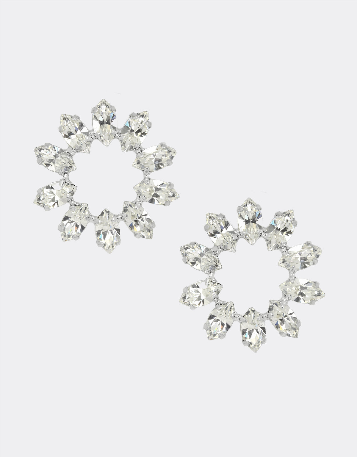 silver crystal earrings bridal jewel
