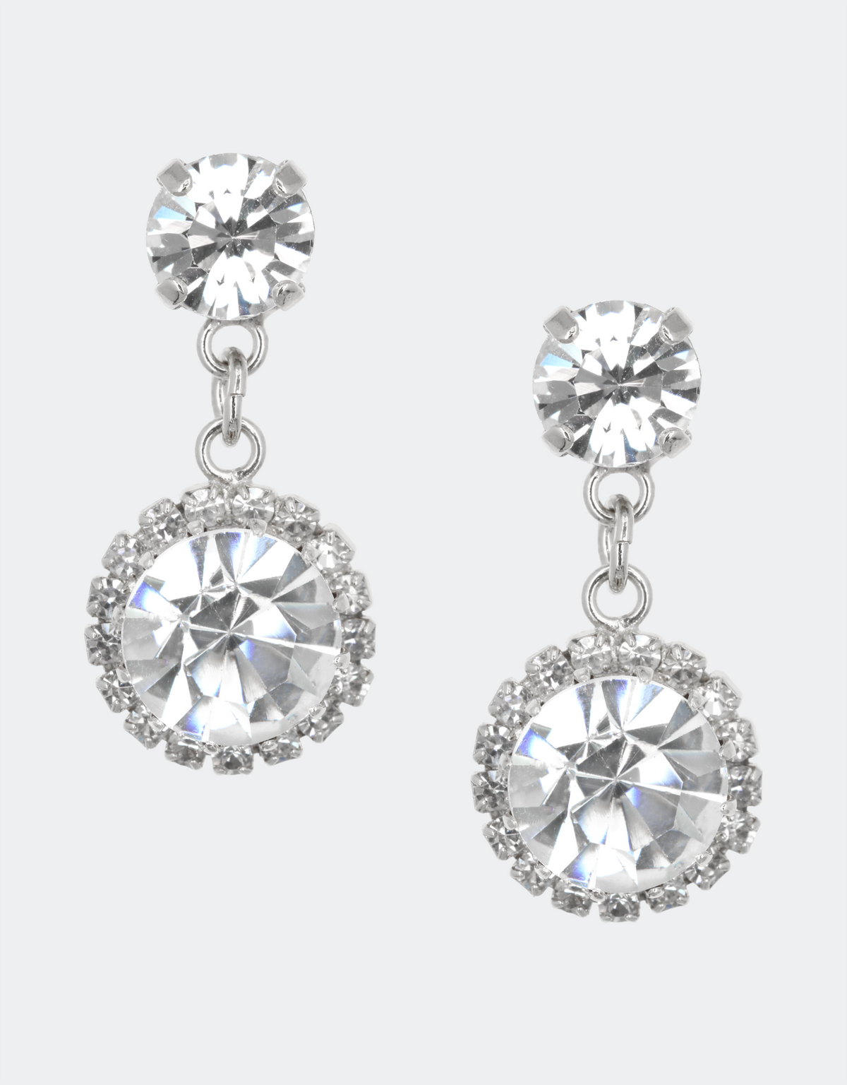 silver crystal earrings winter wedding jewellery 