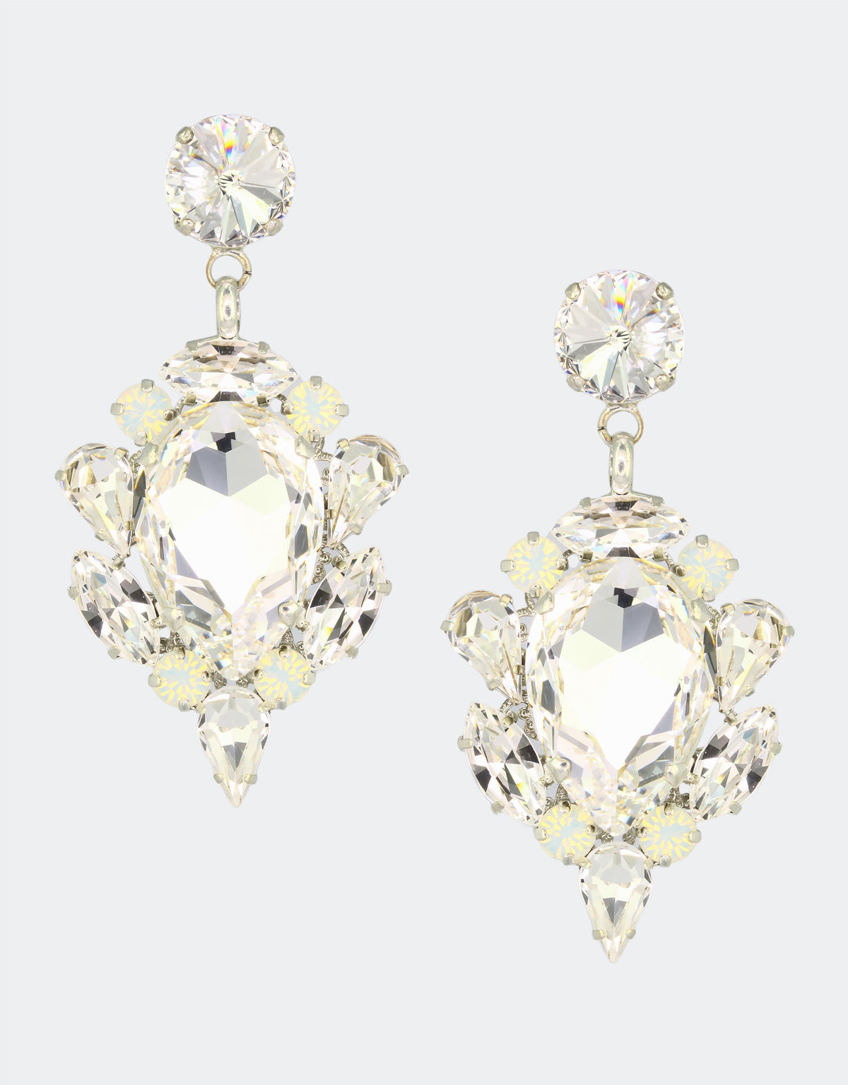 christmas jewellery by selene crystal silver earrings