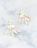 silver crystal earrings for women