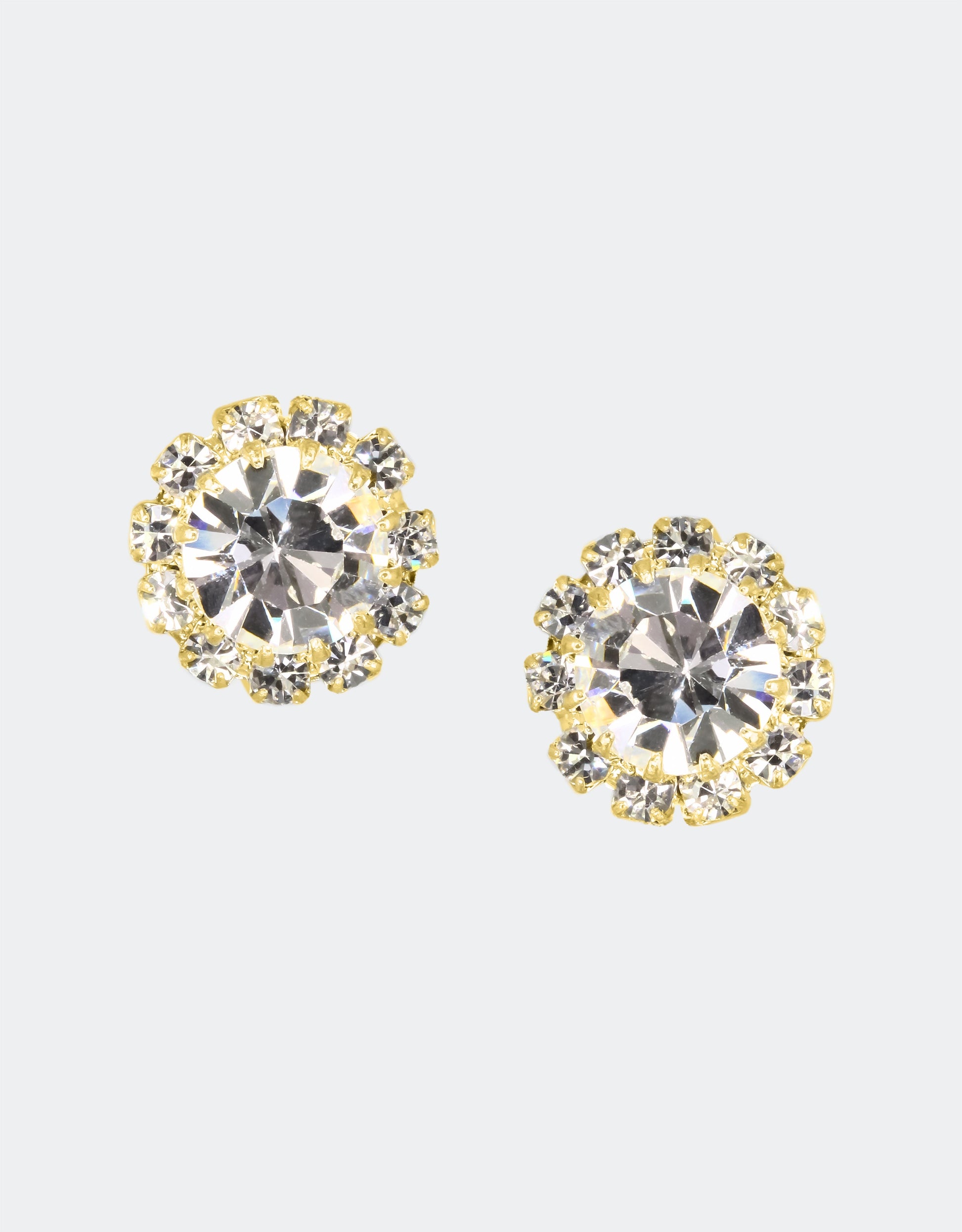 silver crystal studs, bridesmaid jewellery 