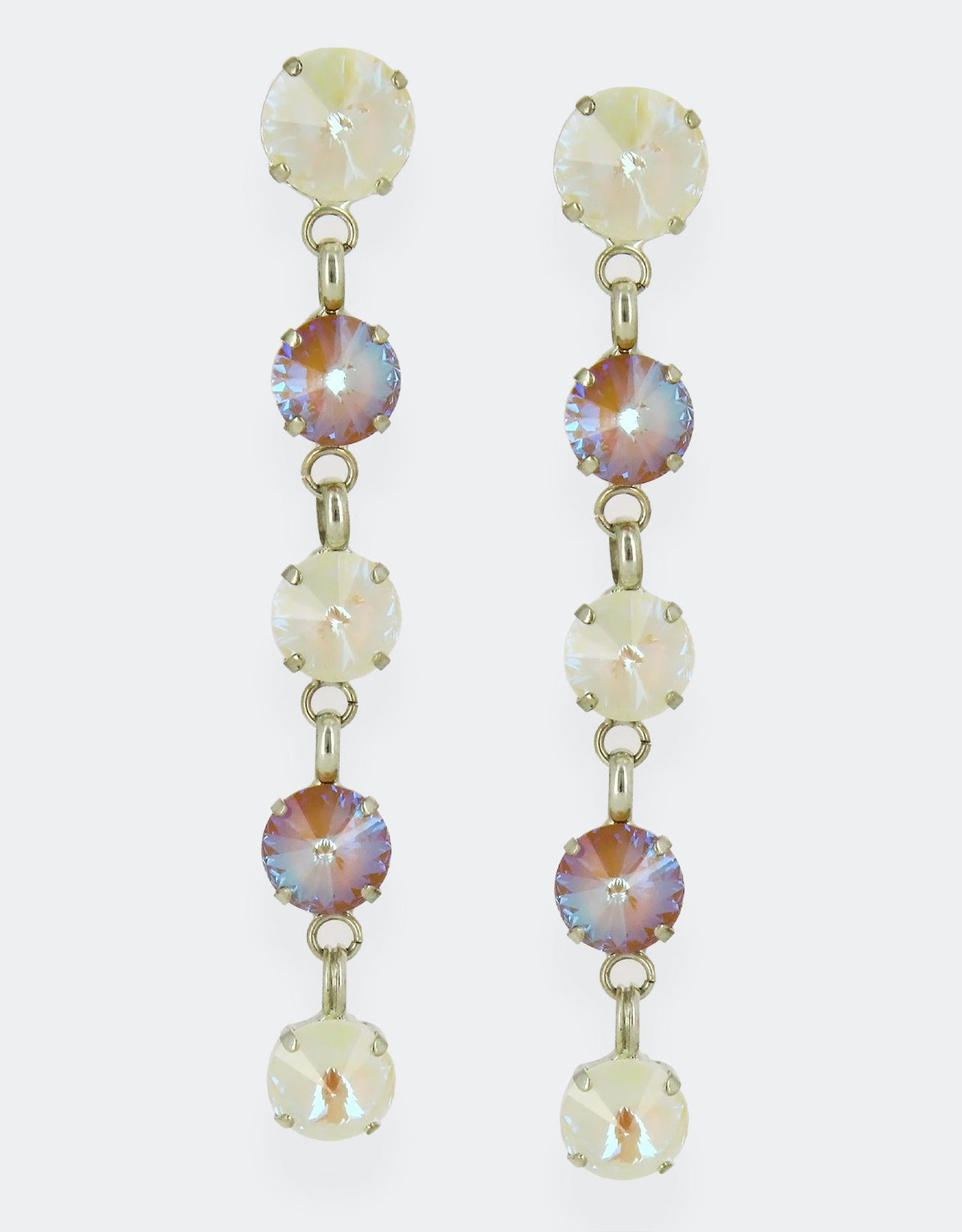 silver crystal earrings for halter neck dresses