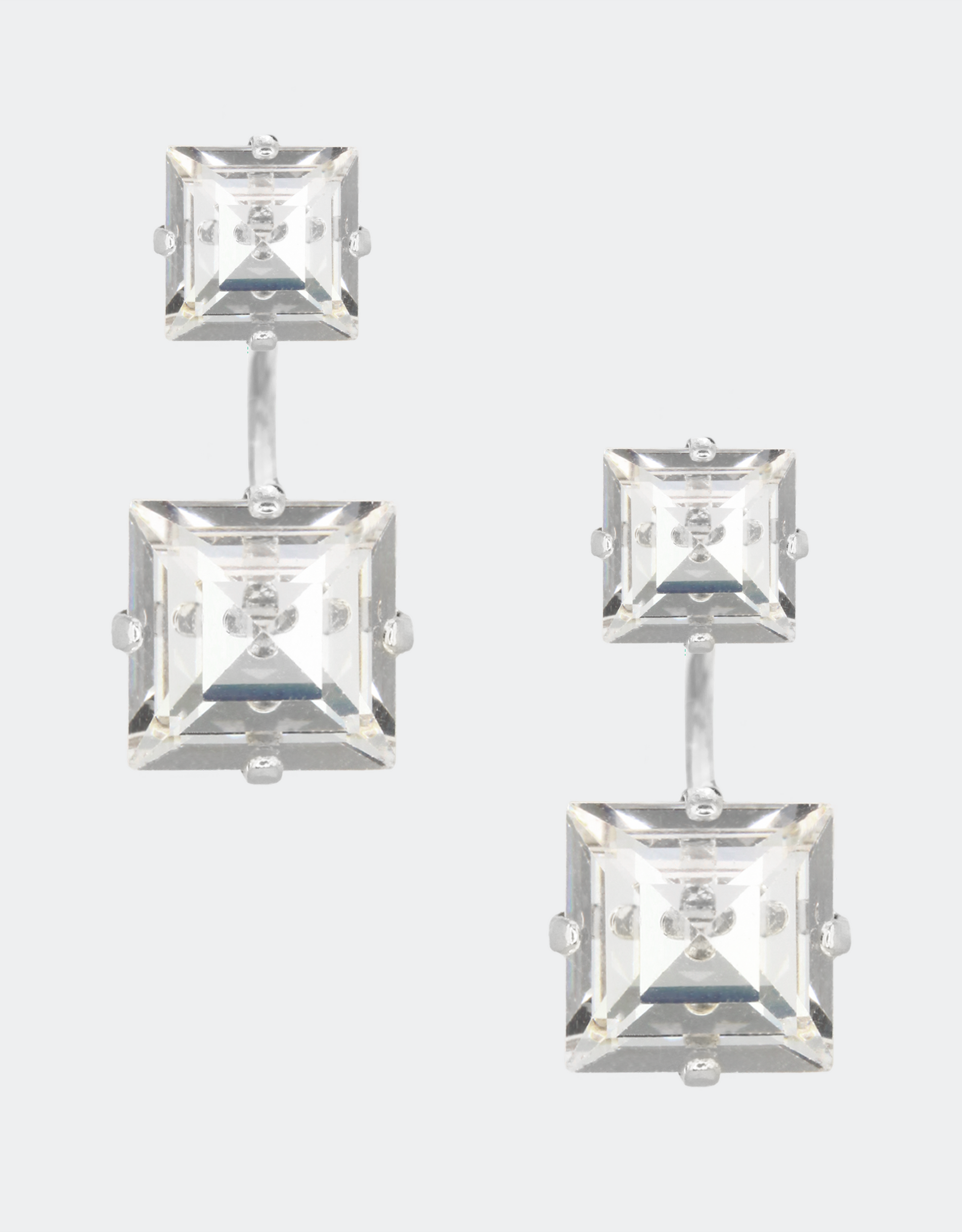 silver plated crystal earrings, luxury london jewellery brand