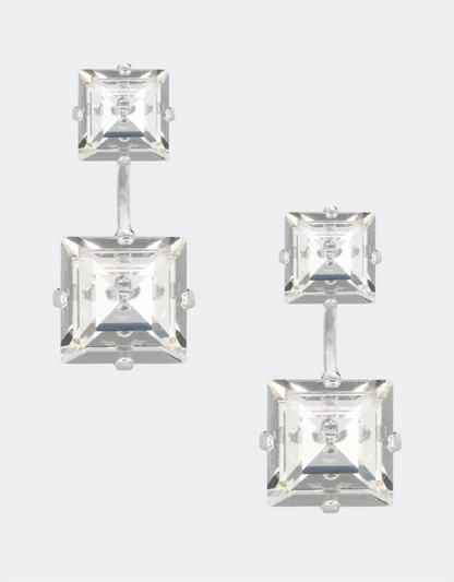 silver plated crystal earrings, luxury london jewellery brand